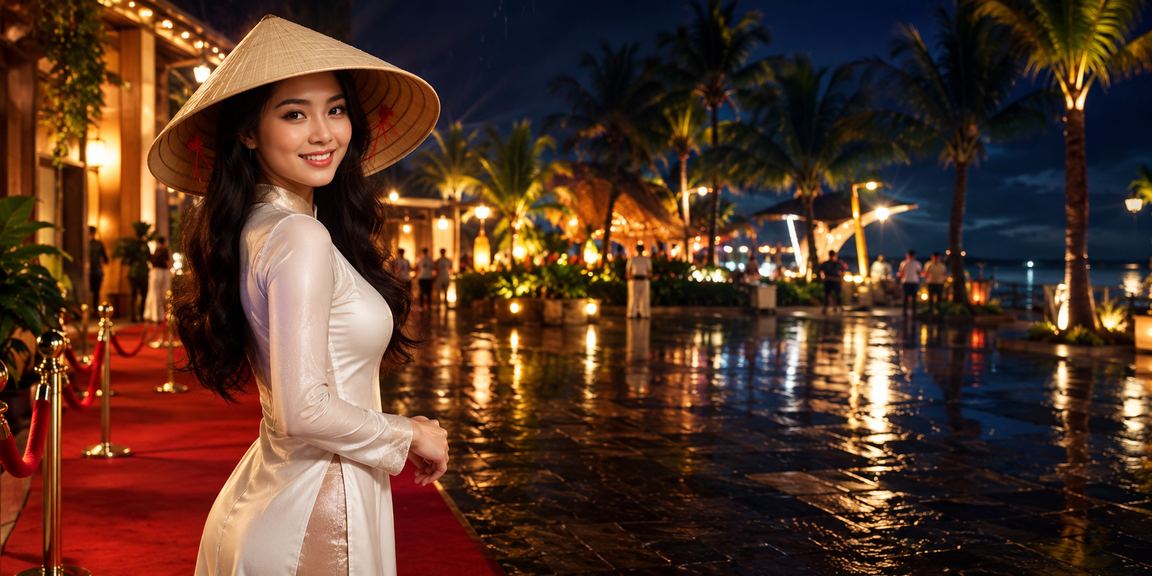 Người dùng Việt Nam tham gia cá cược trực tuyến tại Phú Quốc với nón lá truyền thống