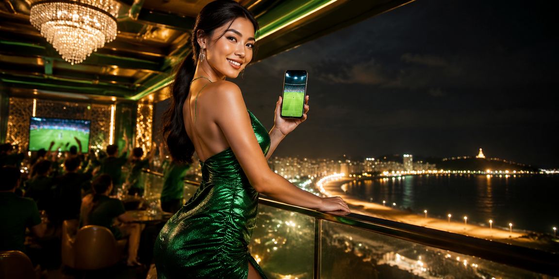 Người dùng trải nghiệm casino di động trên bãi biển Vũng Tàu buổi chiều tối